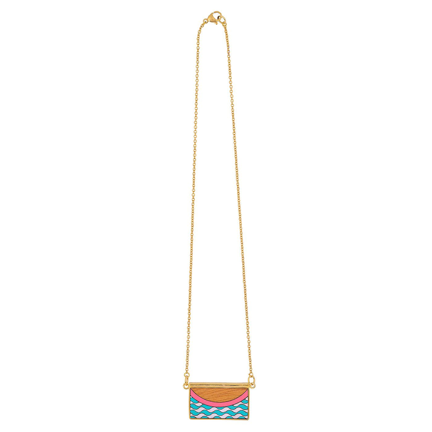Seaside Recycled Wood Gold Necklace